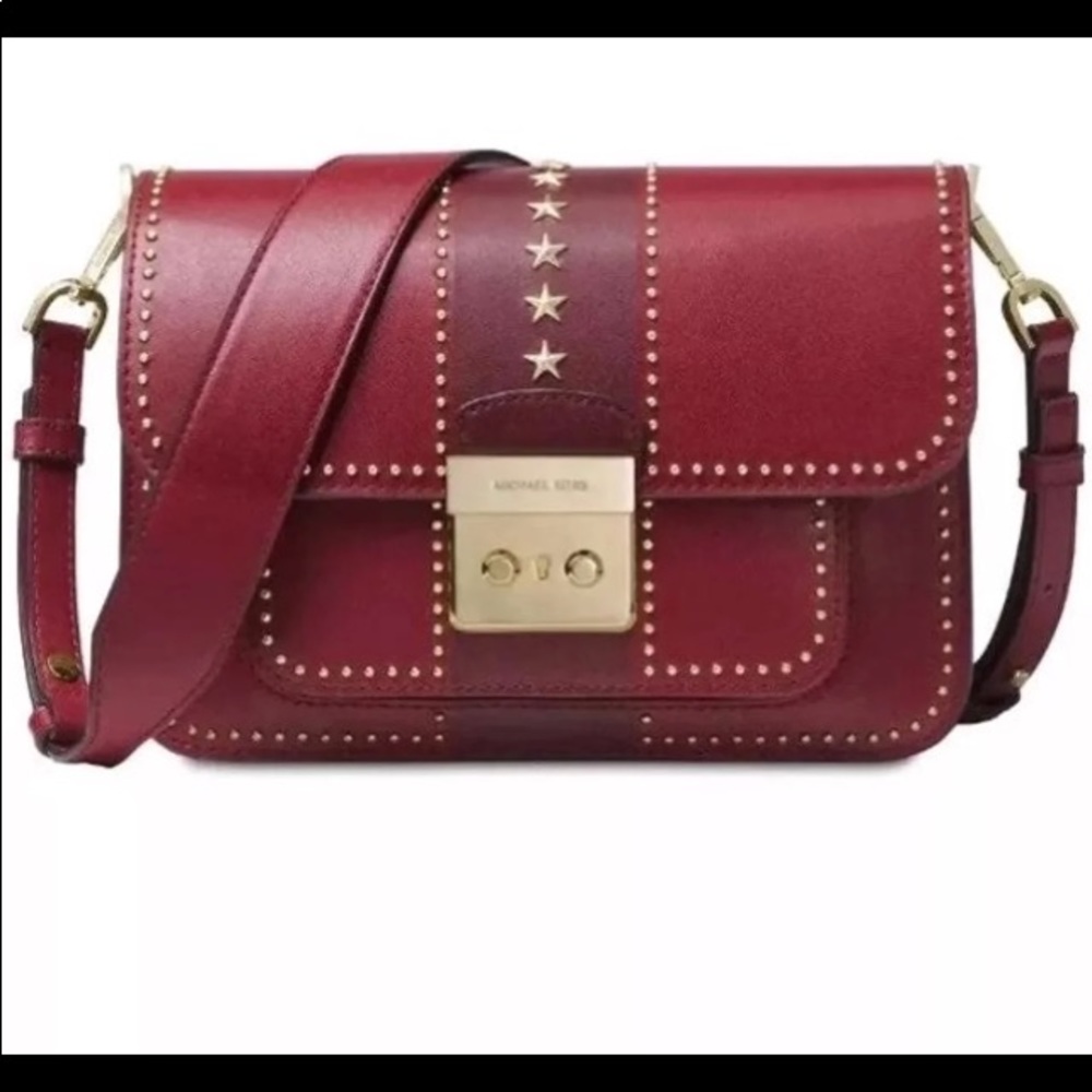 Michael Kors Sloan editor maroon/Gold shoulder bag